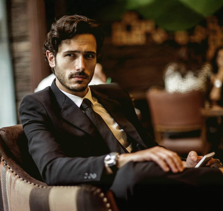 elegant man with watch