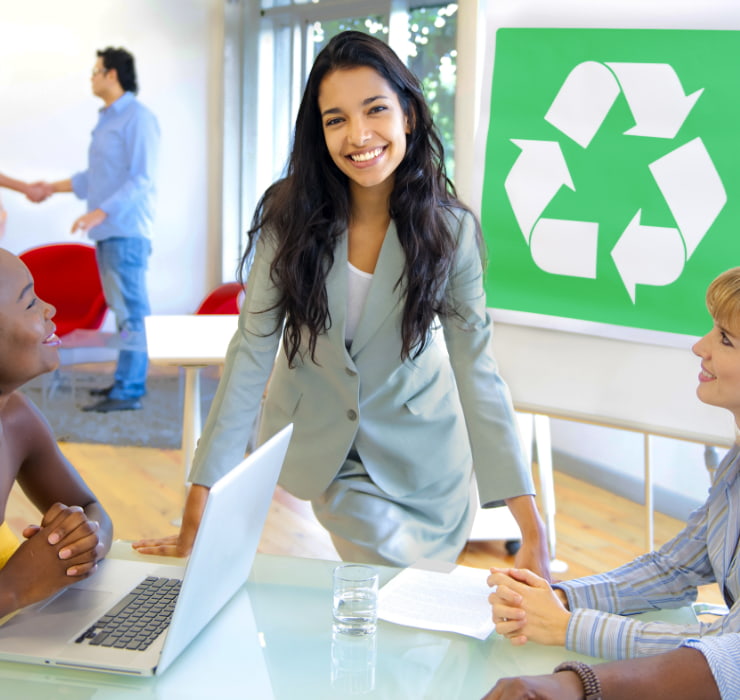 smiling girl in the office