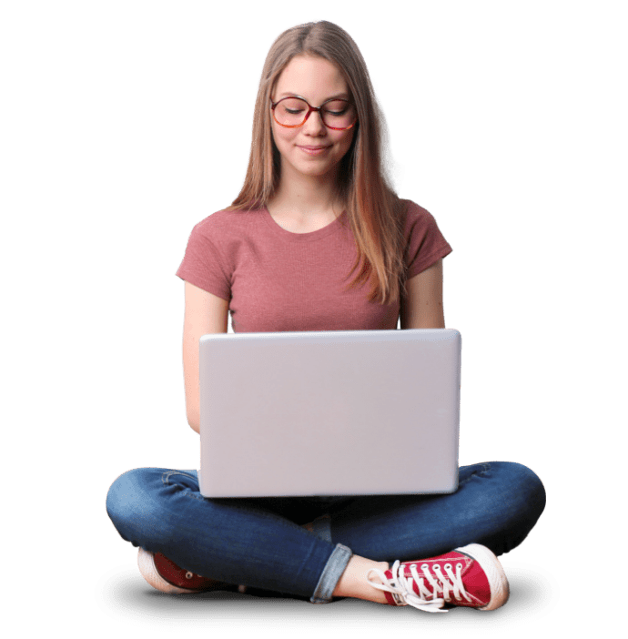 woman sitting with laptop