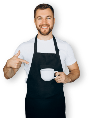 man apron cup