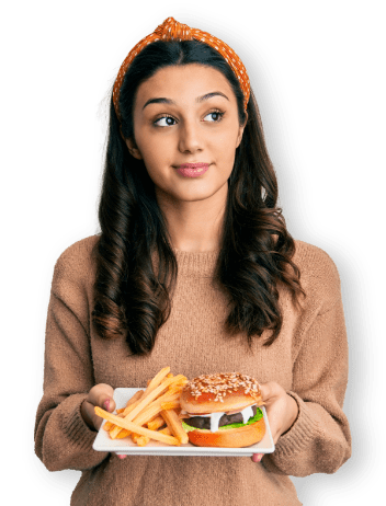 girl  with french fries