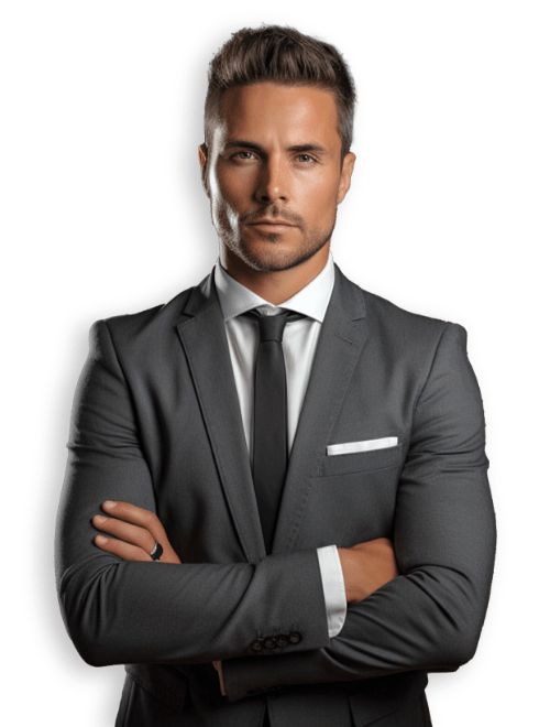 business man gray suit