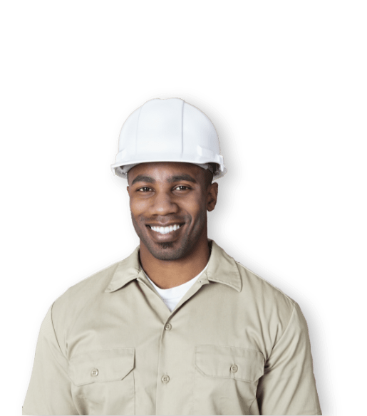 afro man with white helmet