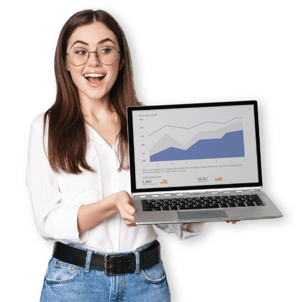 woman glasses monitor