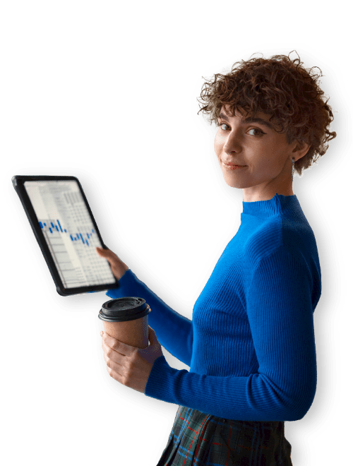 woman with tablet graphics