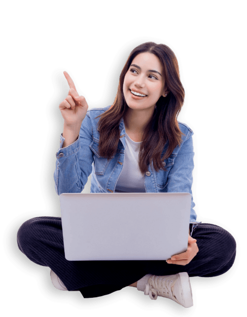 girl sitting with laptop 