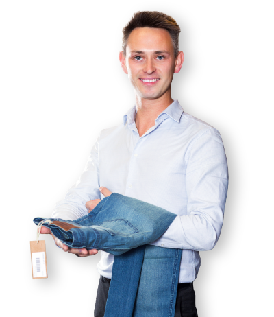 man shop assistant tag