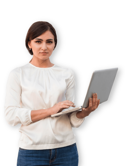 woman with laptop