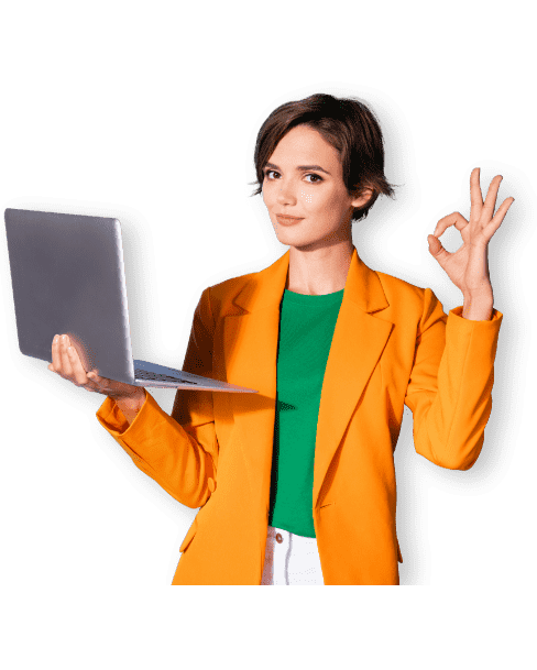 woman orane jacket ok