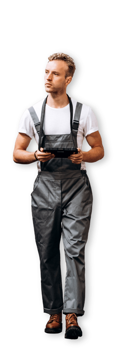 man worksuit tablet whole