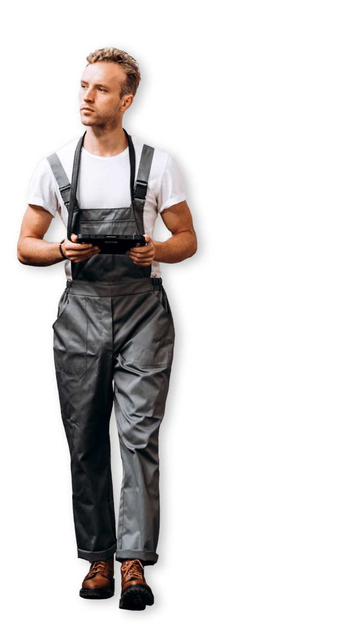 man worksuit tablet whole