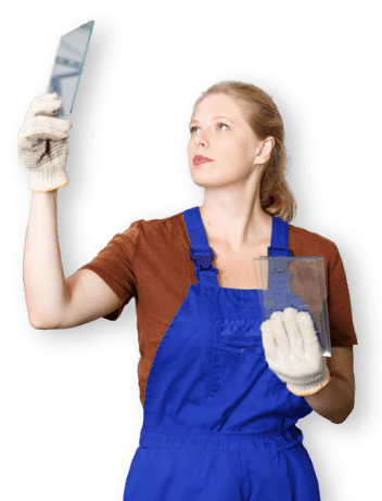 woman glassworks apron