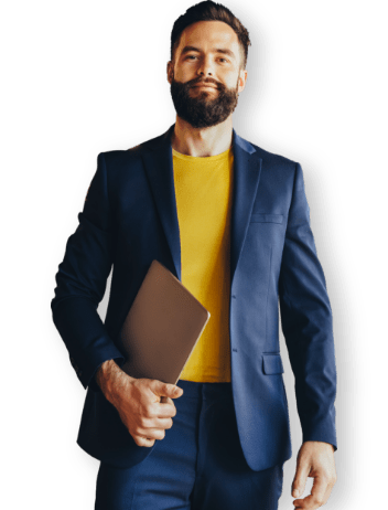 young man business computer