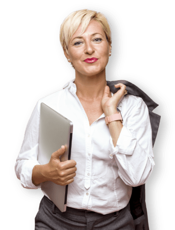 woman white shirt pc