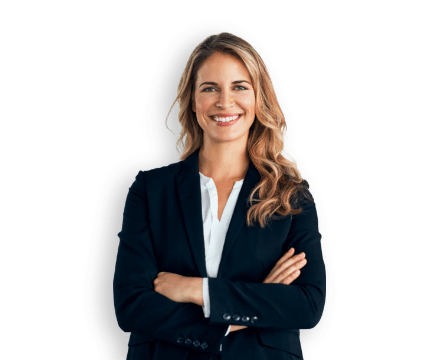 blonde businesswoman smiling