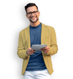 smiling woman with laptop