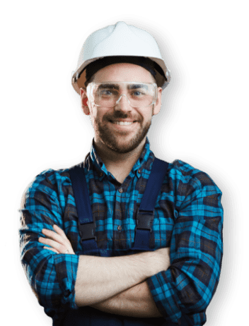 man safety hat white