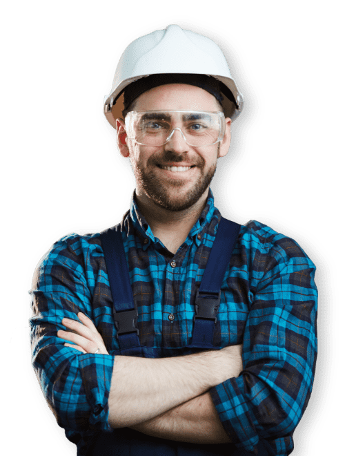 man safety hat white