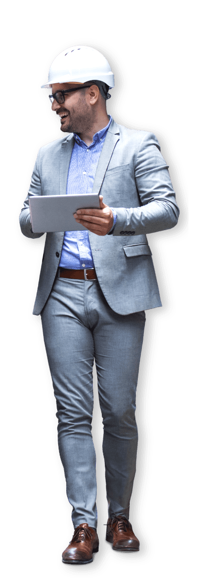 man whole with tablet