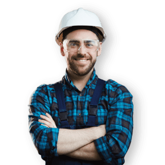 man safety hat white