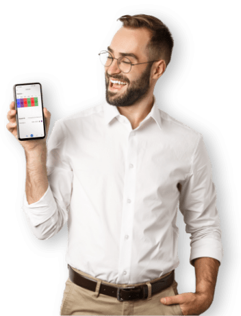 man beard smartphone