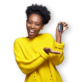 afro girl with keys
