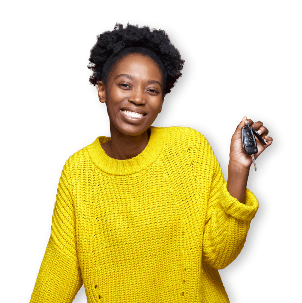 afro girl key yellow jumper