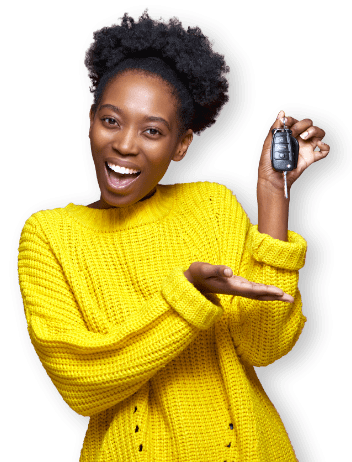 Afro girl with car keys
