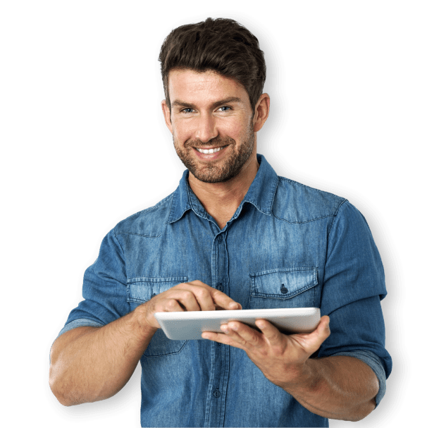 man denim shirt tablet