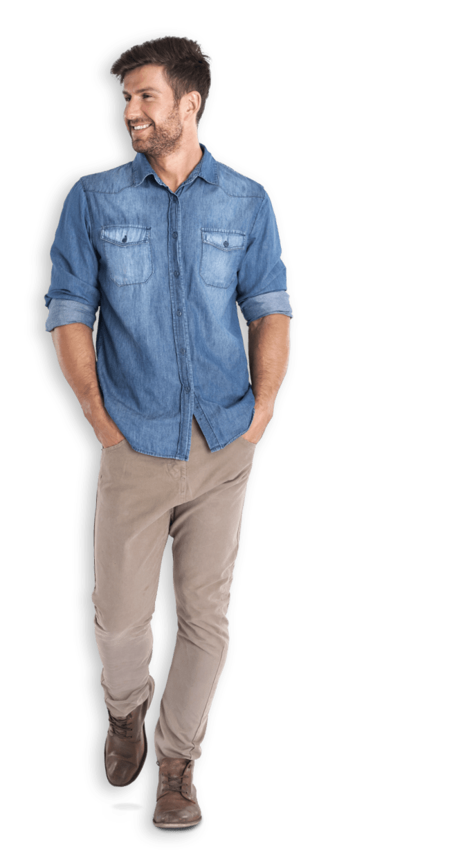 man whole denim shirt