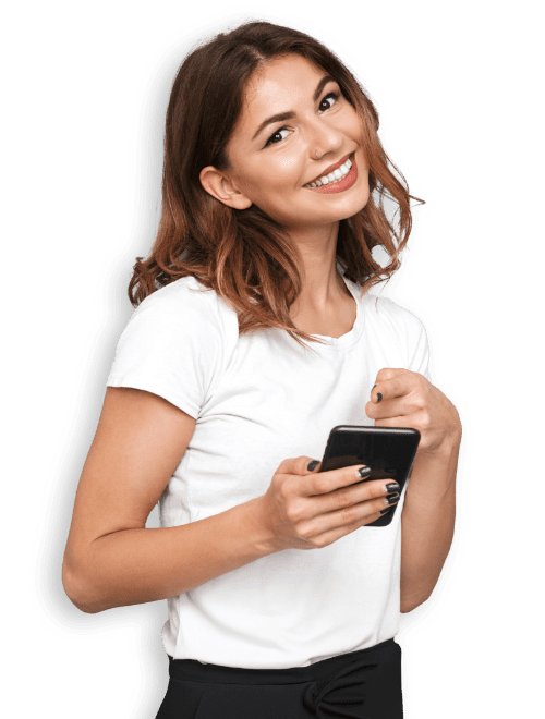 girl with smartphone