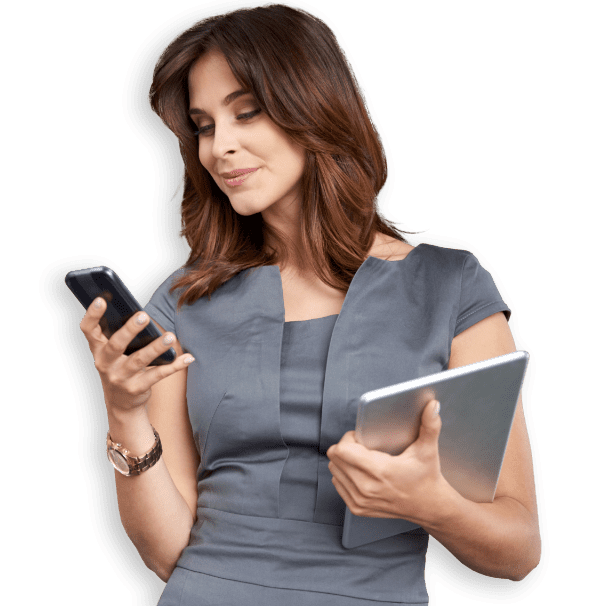 woman with smartphone