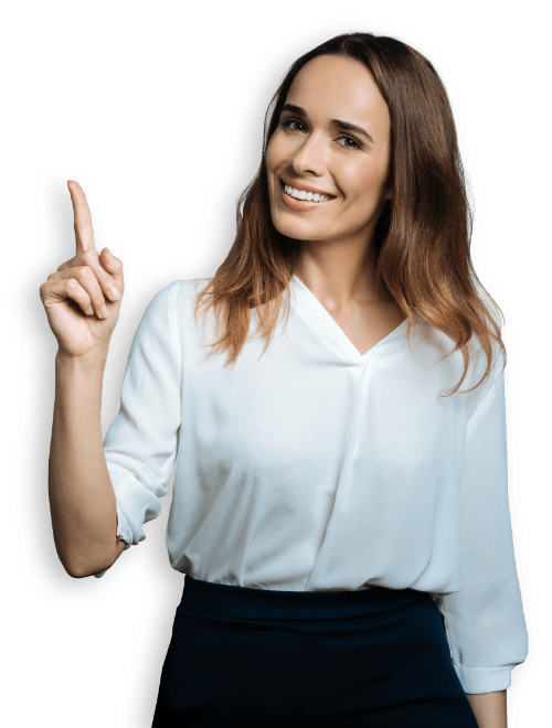 woman raising hand