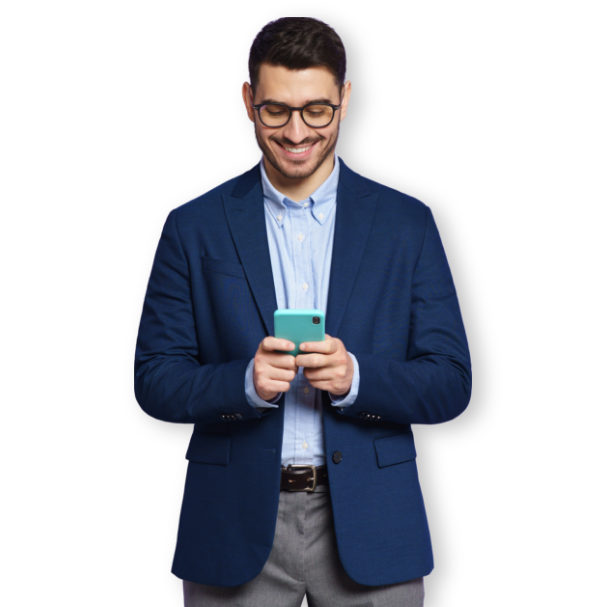 man smartphone blazer