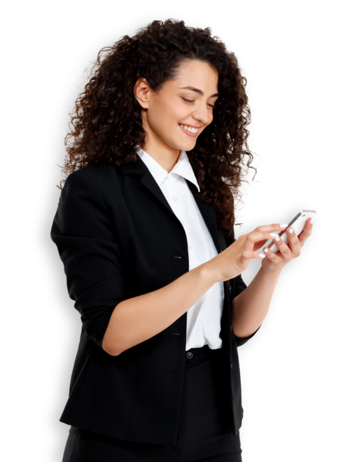 woman smartphone blazer