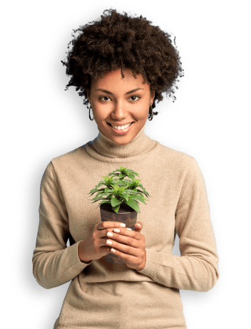 girl with plant