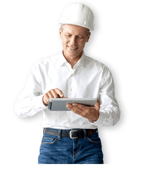 man safety hat ipad