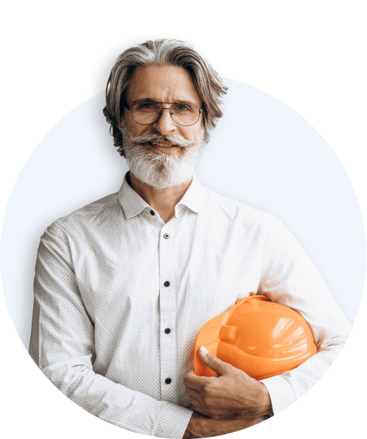 man with a beard and a helmet