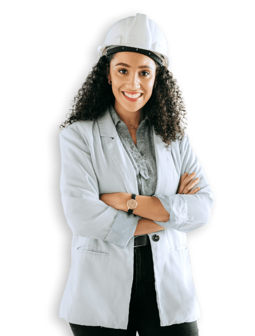 smiling woman with helmet