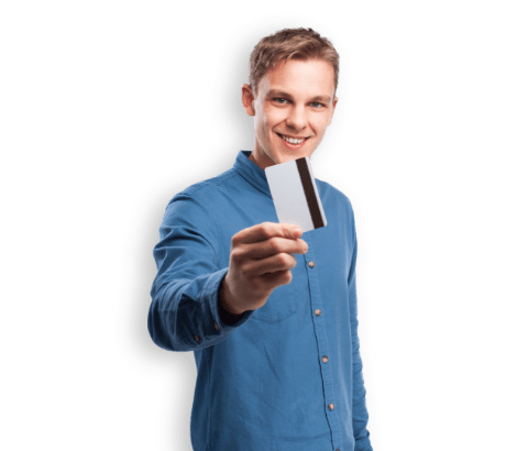 boy with a badge smiling