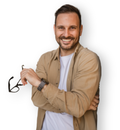 smiling man with eyeglasses